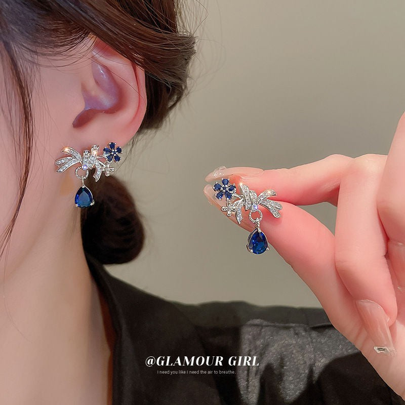 Zircon Crystal Rabbit Light Luxury Minority Design Earrings