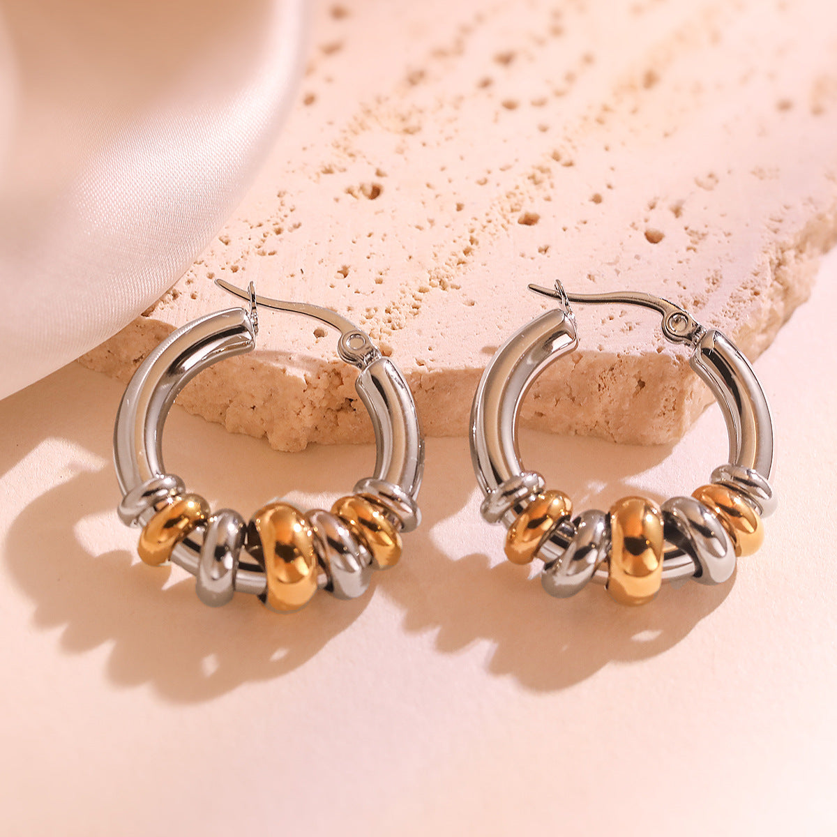 Simple Gold-plated Stainless Steel Vintage Female Earrings