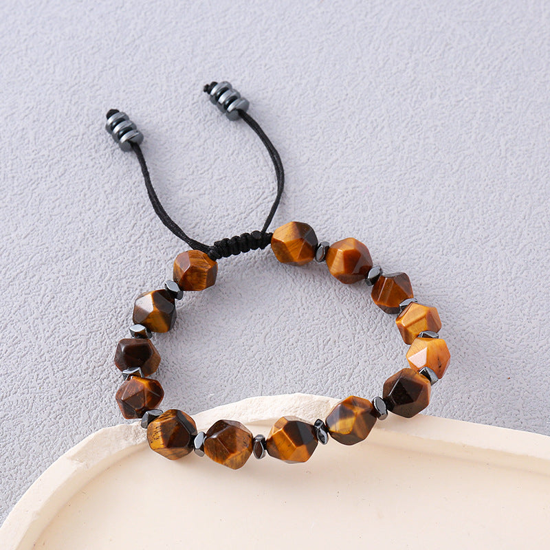 Beads Tiger Eye White Crystal Stone Bracelet