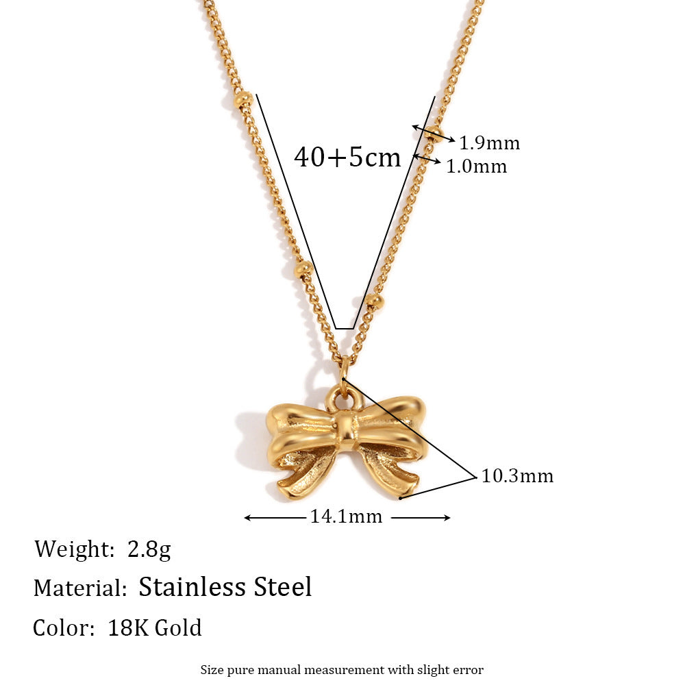 Versatile Niche Advanced Stainless Steel Gold-plated Simple Gold Jewelry Set