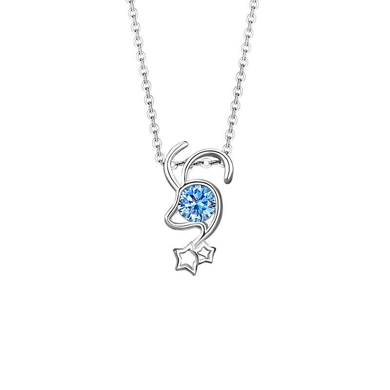 Women's Constellation Sterling Sier For Design Light Luxury Navy Blue Necklace