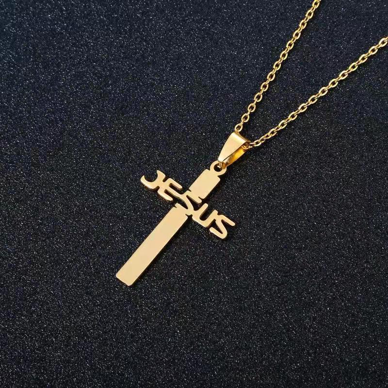 Trendy Jewelry Fashion Cross Titanium Steel Necklaces