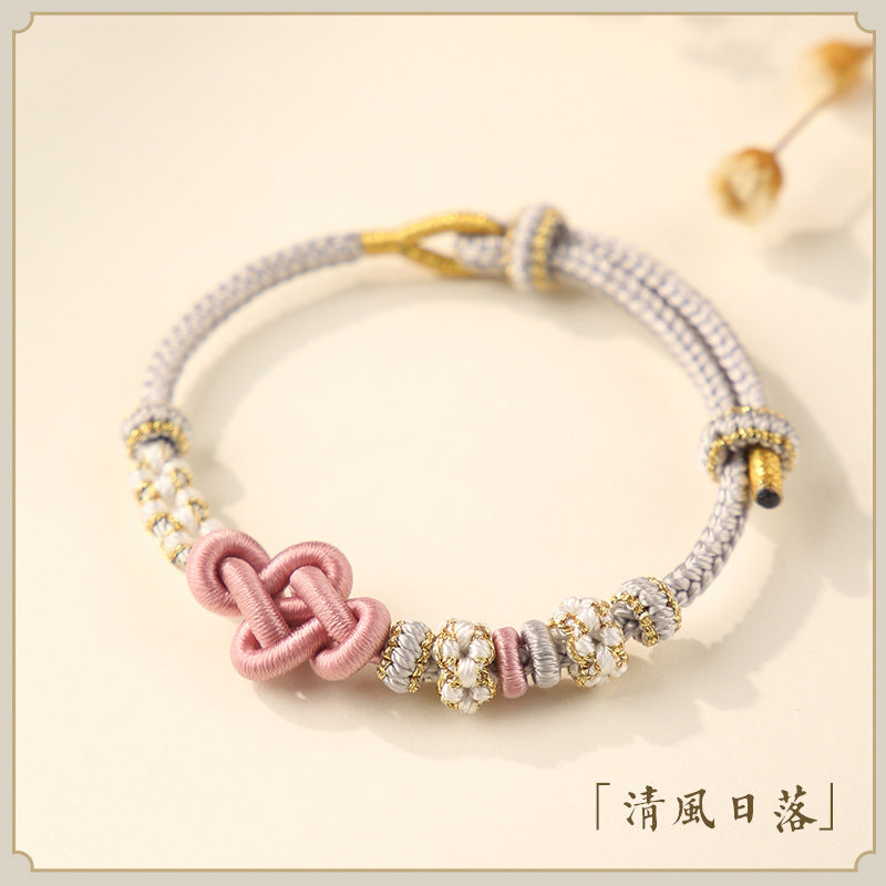 Wearable Gold Lucky Beads Hand Weaving Bracelets