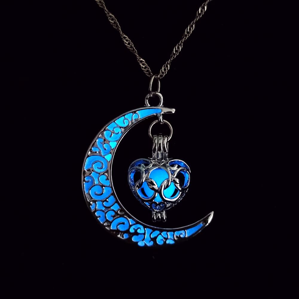 Casual Hollow Out Luminous Moon Halloween Pendants