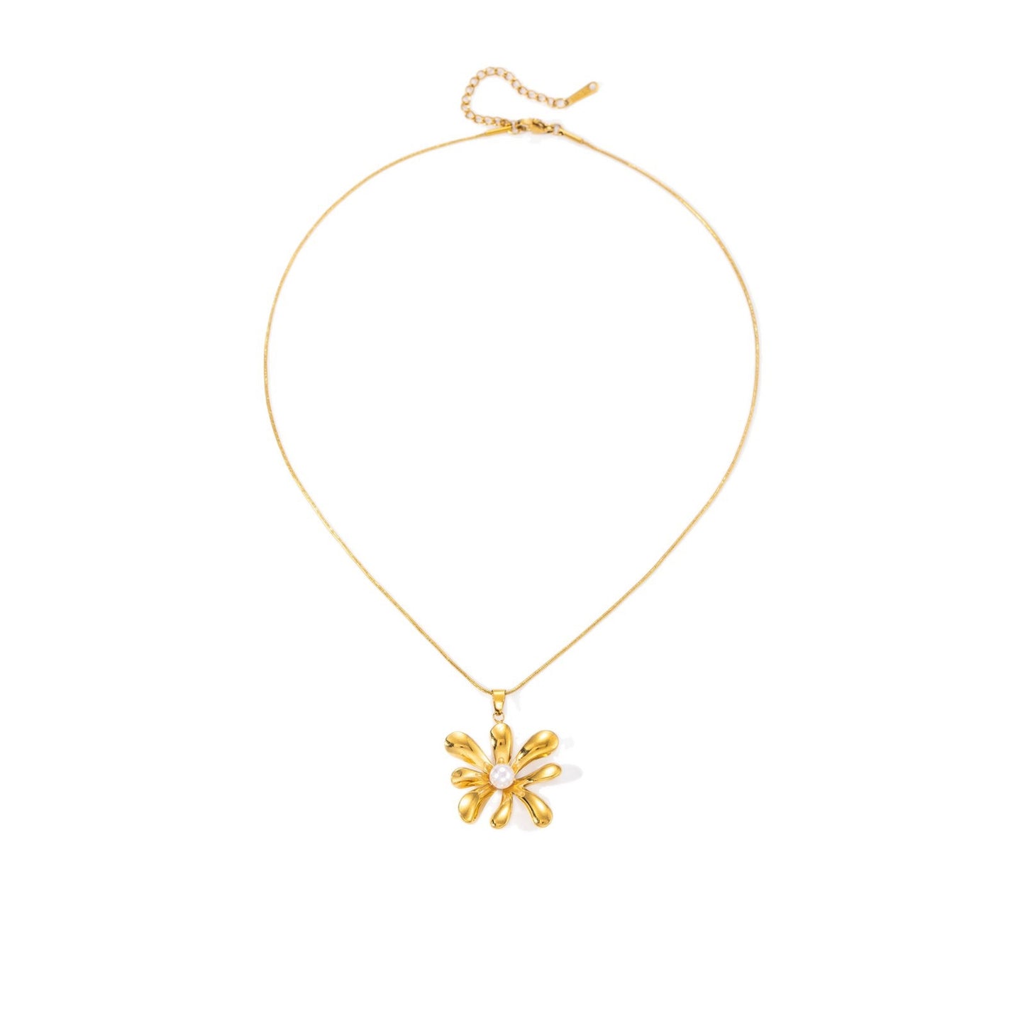 Flower Zircon Stainless Steel Female Niche Fireworks Titanium Snake Bones Necklaces