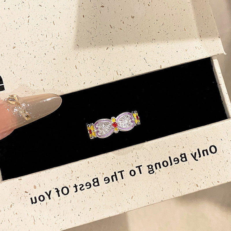 Women's The Debris Small Artistic Design Sweet Index Rings