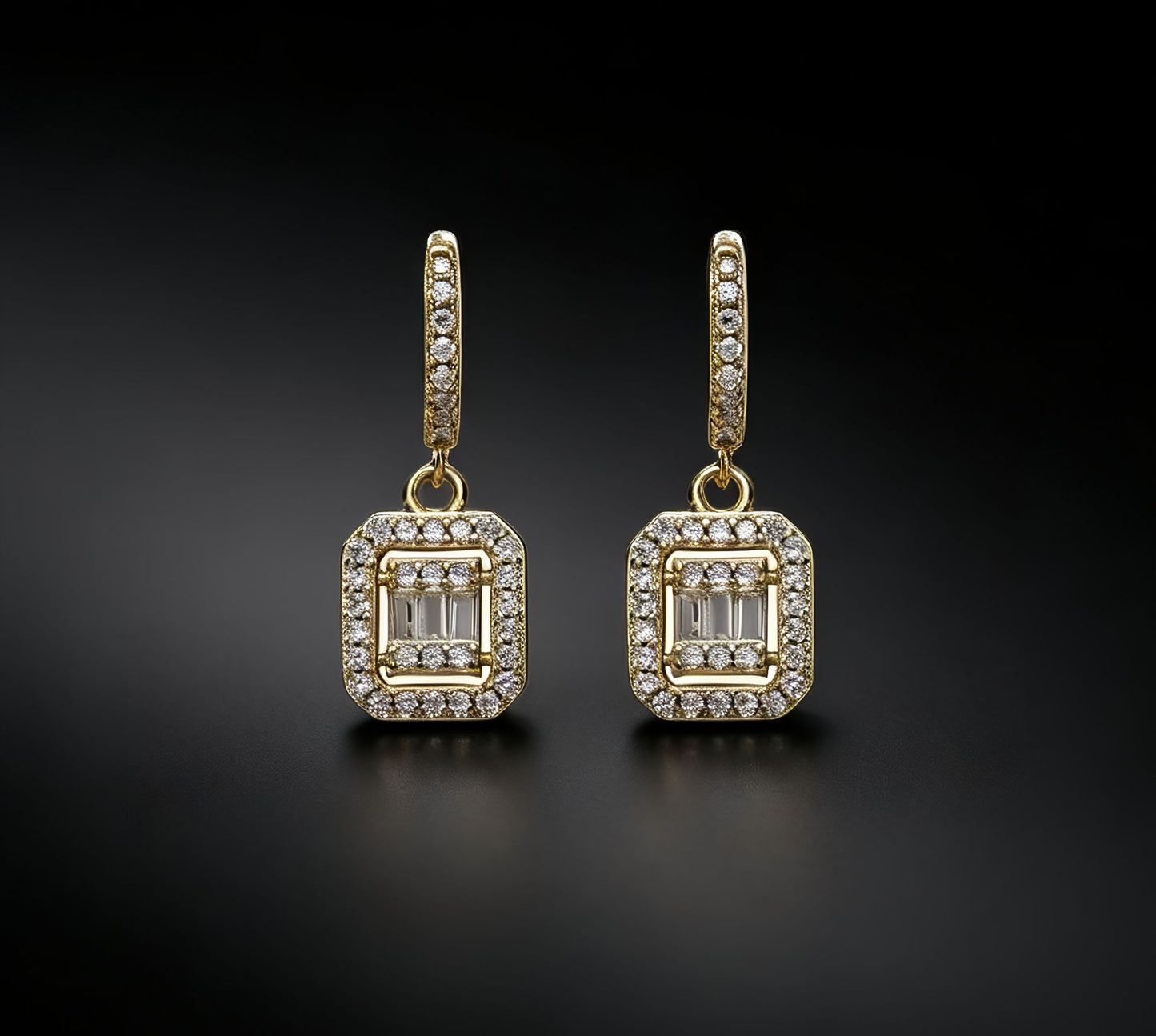Fashion Style Elegant Generous Cube Sugar Ear Clip Copper Plated Earrings