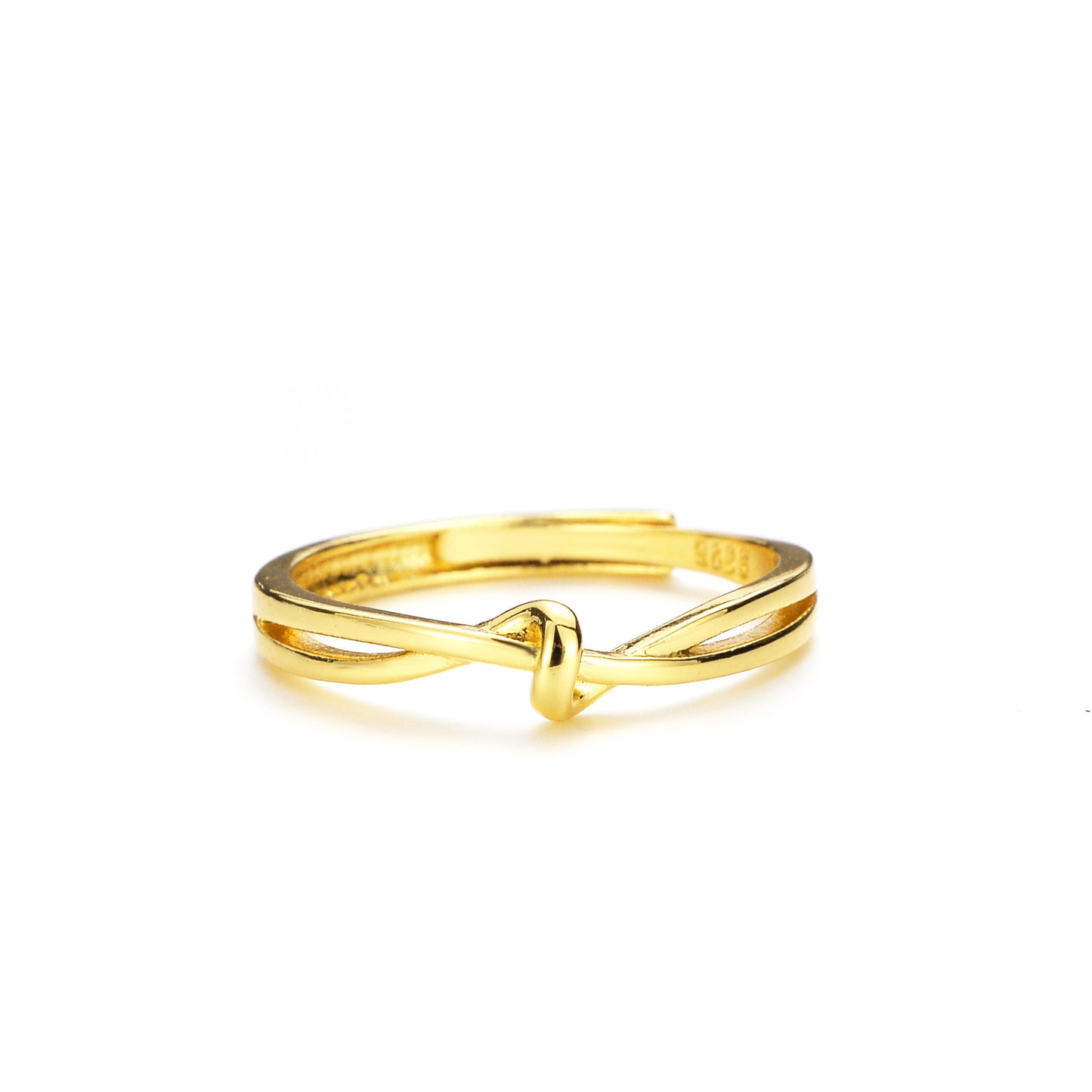 Knotted Female Niche Design Adjustable Mouth Simple Temperament Ring
