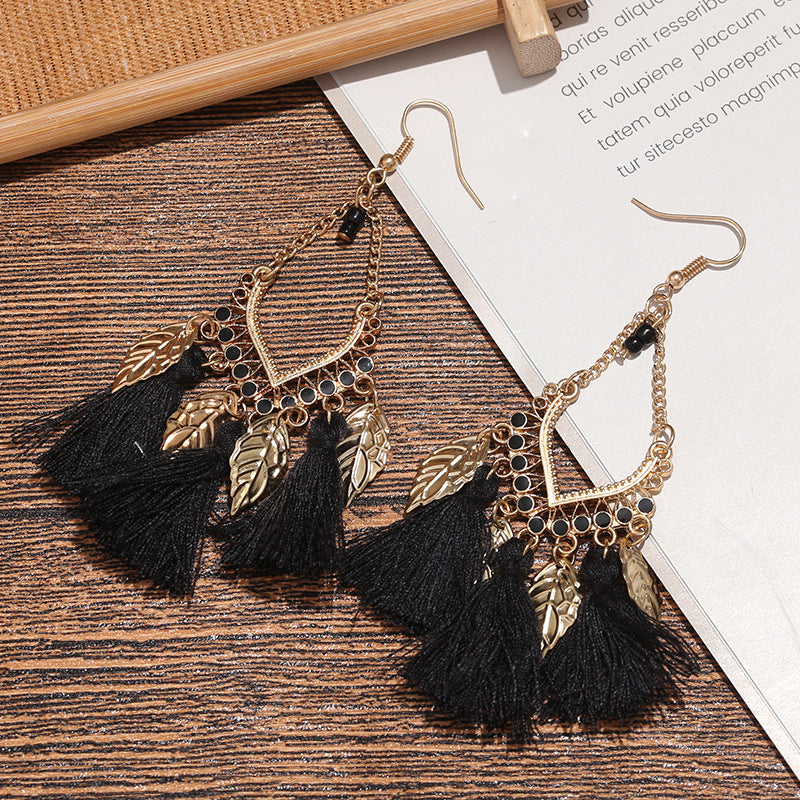 Women's Ornament Ethnic Style Tassel Fringe Ear Hook Earrings