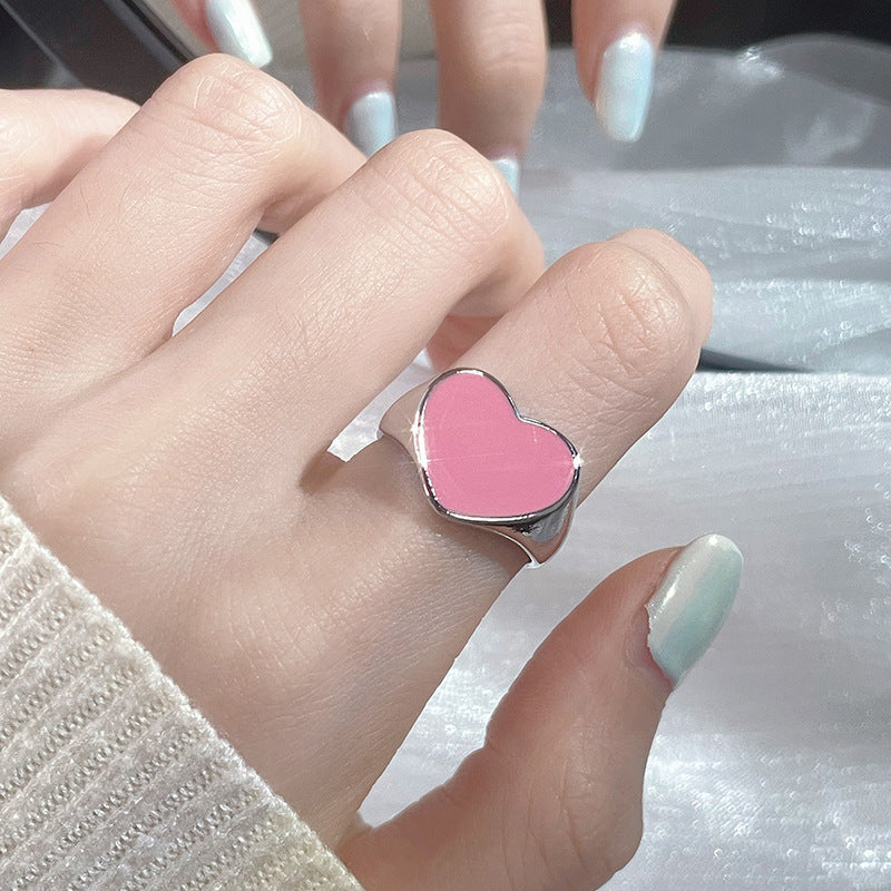 Barbie Style Heart Open Dopamine Design Rings