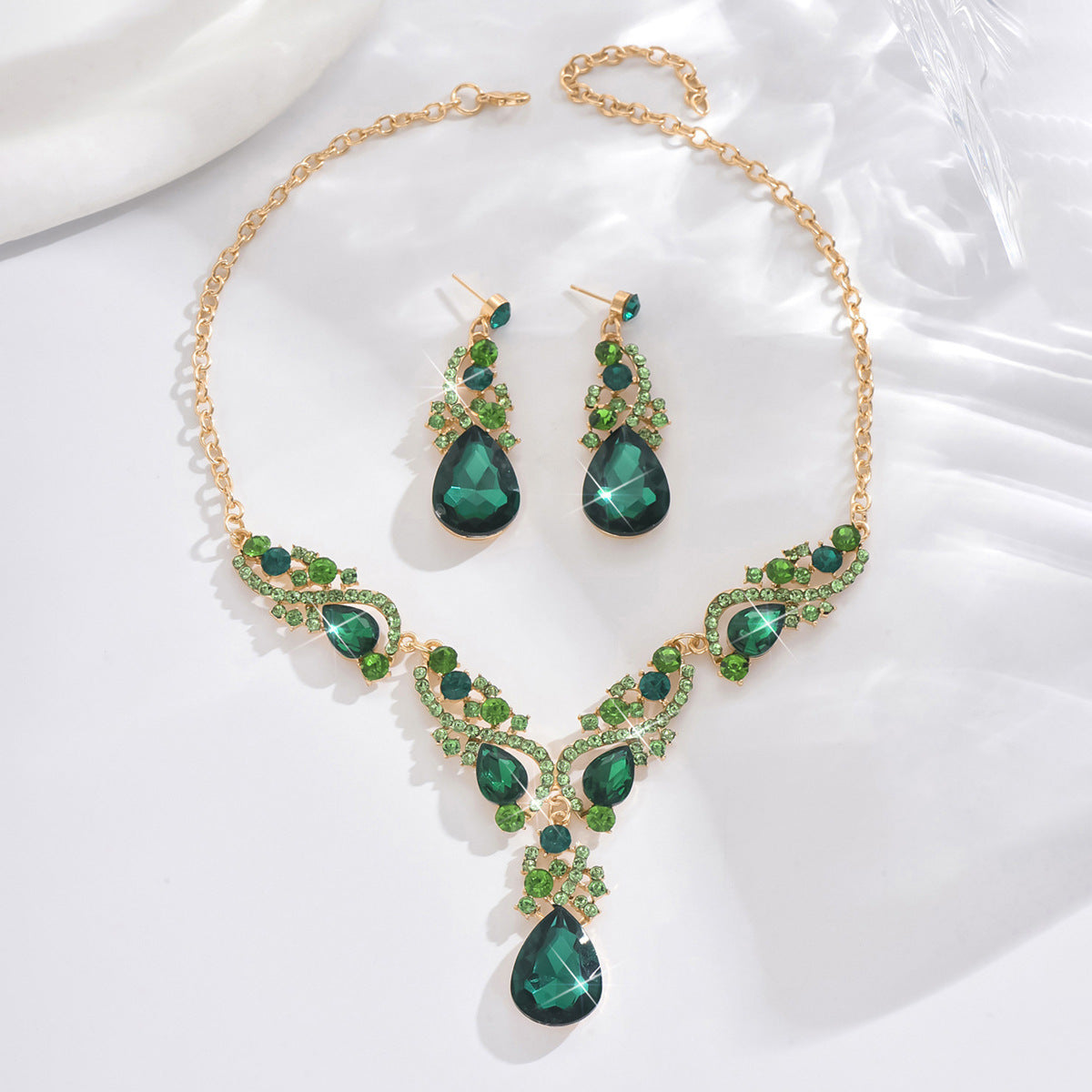 Flashing Big Water Drop Suit Vintage Cross Mirror Alloy Electroplating Earrings