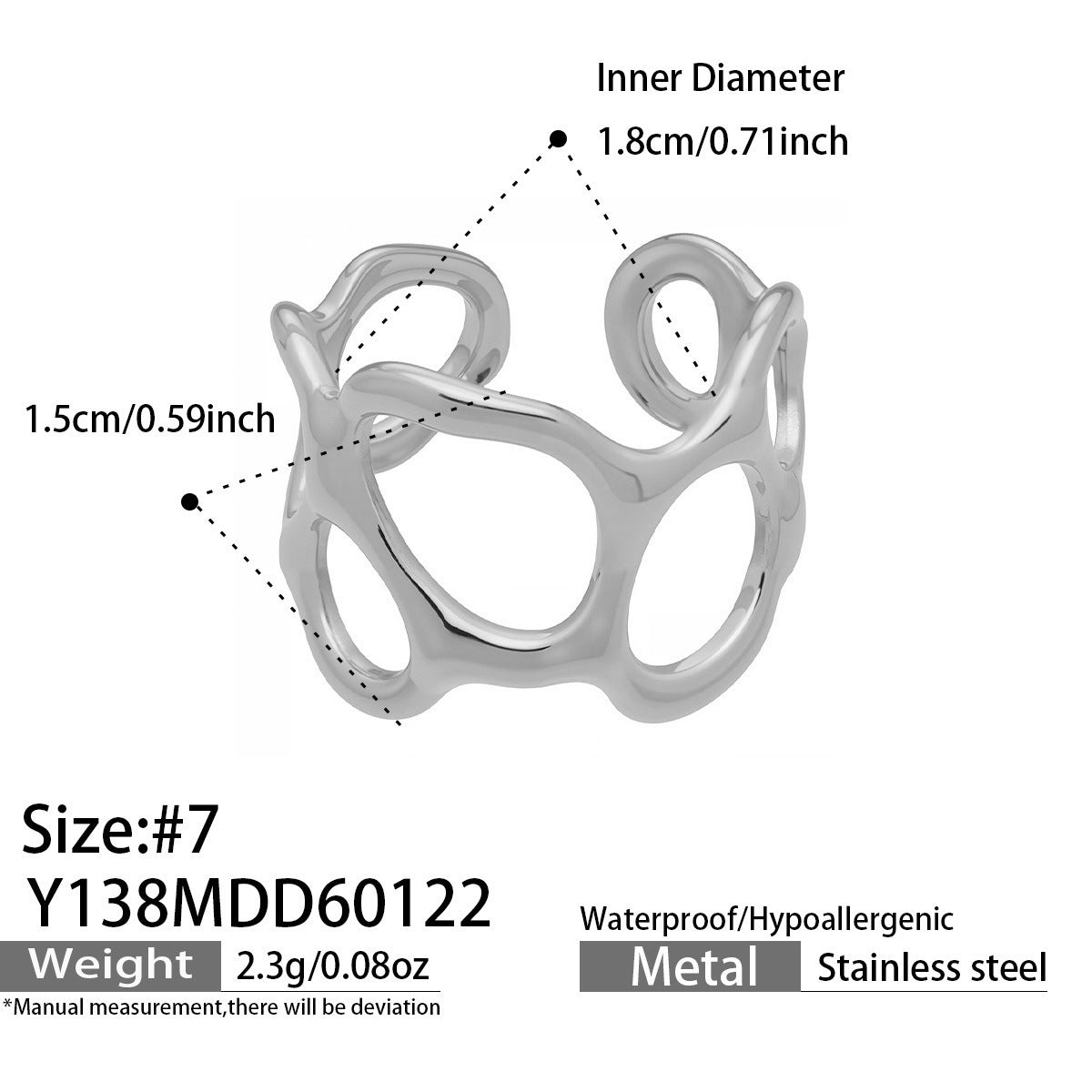 Design Geometric Stainless Steel Gold Plated Minority Fashion Rings