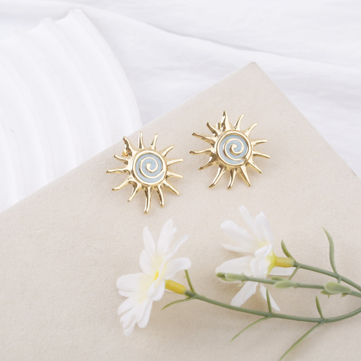 Fresh Sweet Style Apollo Stainless Steel Stud Earrings