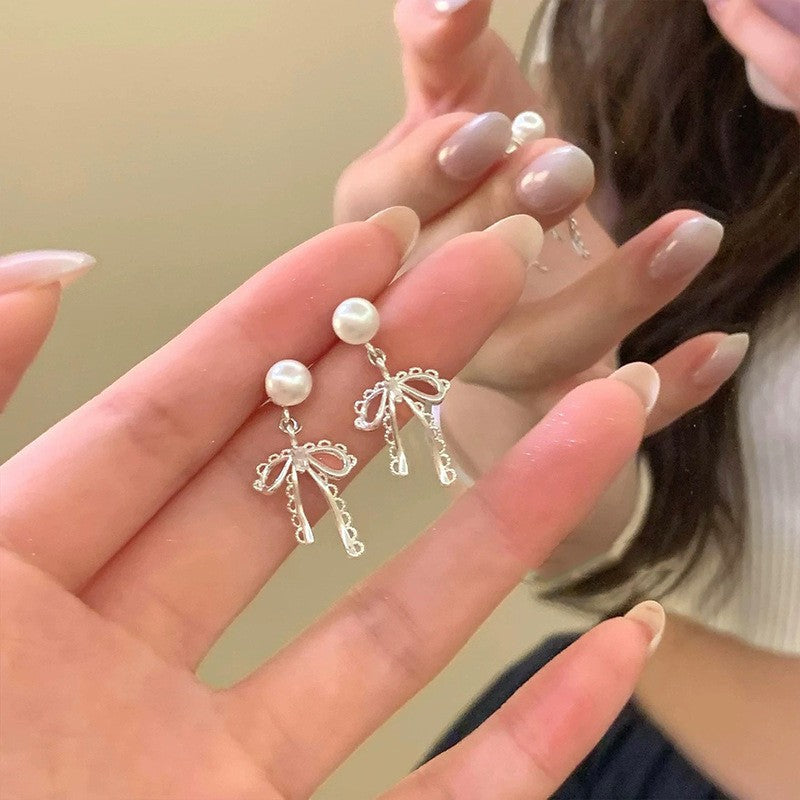 Women's Sparking Zirconium Pearl Light Luxury High-grade Unique Beautiful Stud Earrings
