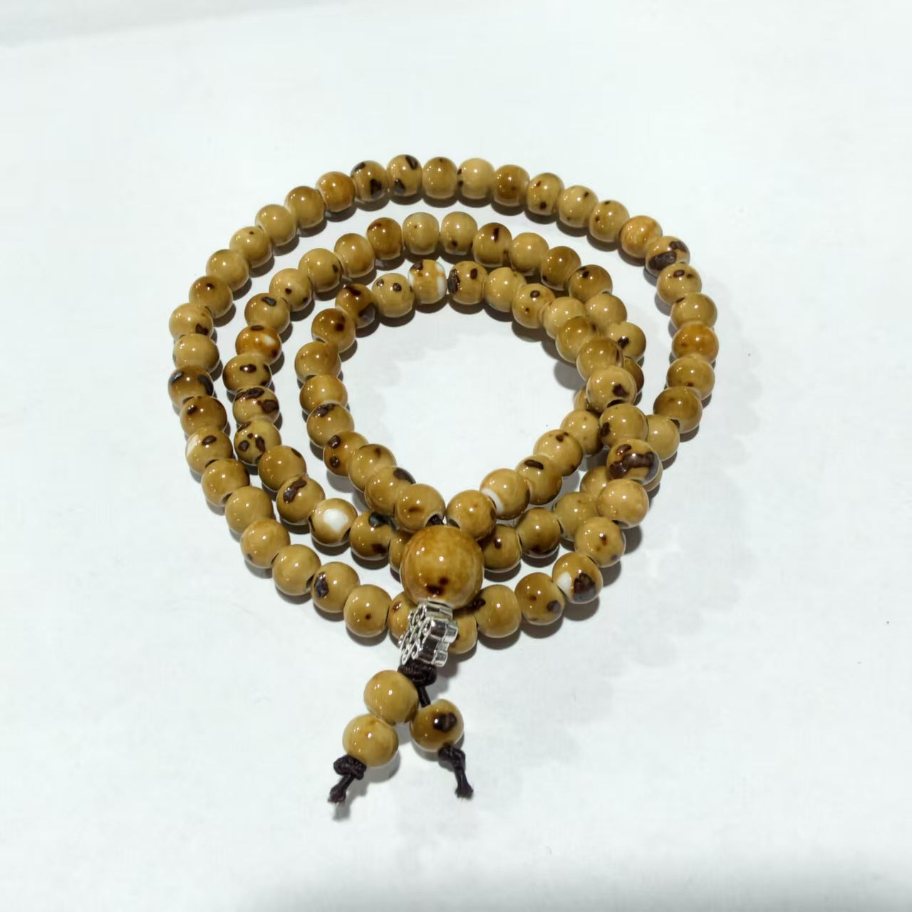 Women's Chinese Style Three-circle Twin Beads Ceramic Bracelet