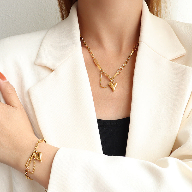 French Tassel Love Cold Style Titanium Steel Gold Bracelets