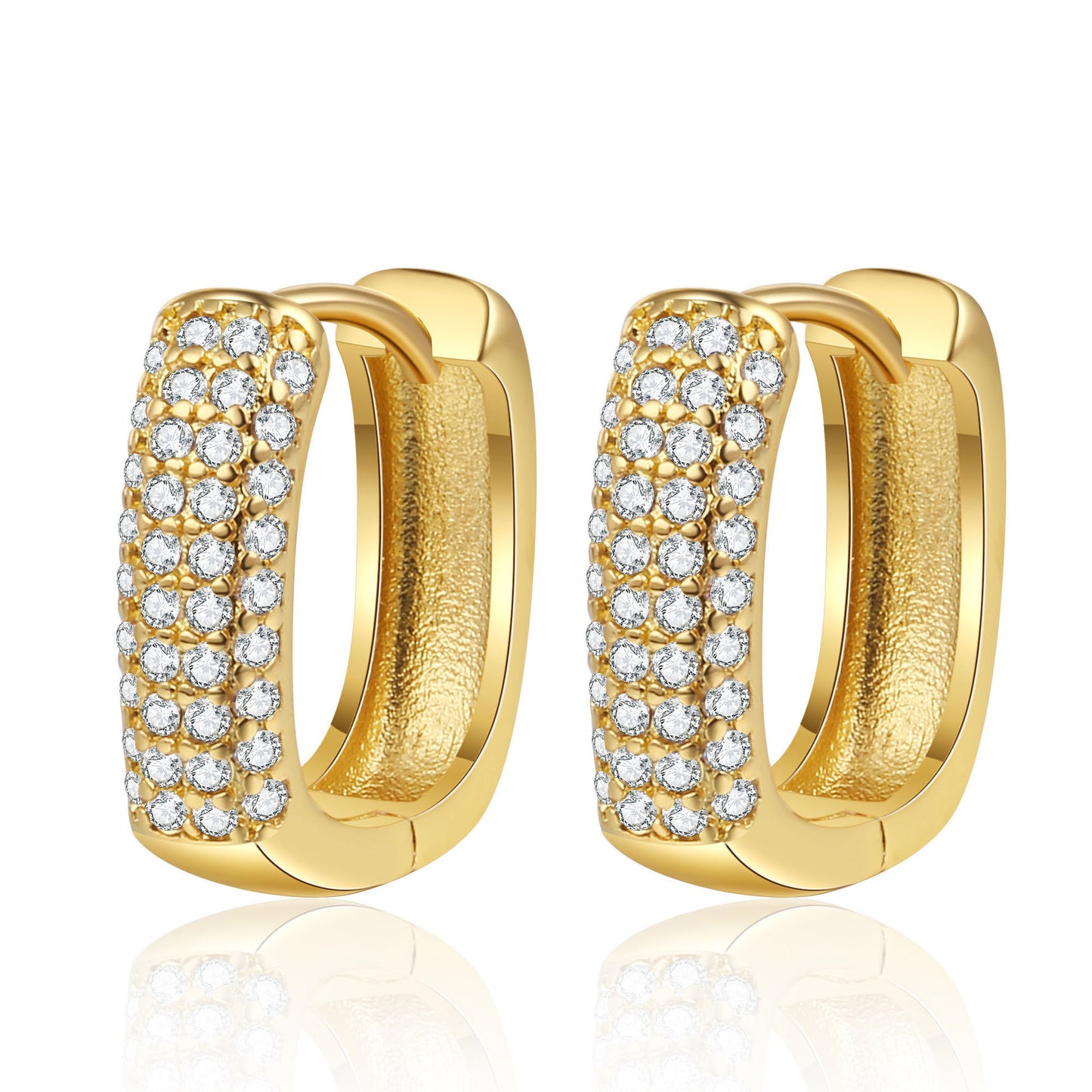 Women's & Men's Hoop Round Personality Micro Inlaid Zircon Earrings