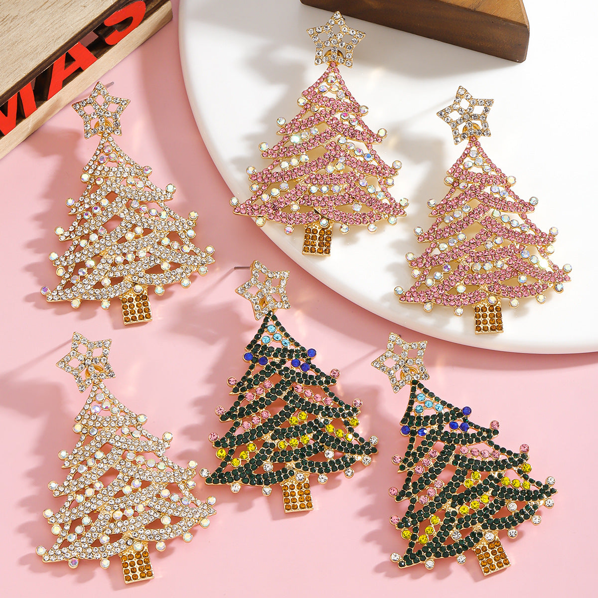 Christmas Tree Atmosphere Hollowed Fashion Personality Earrings