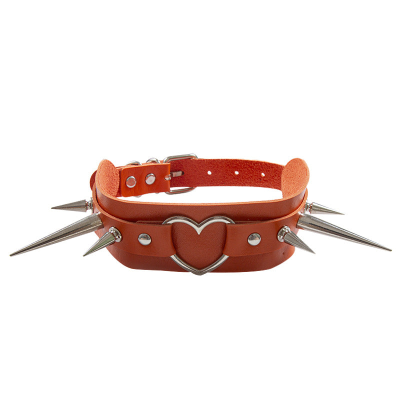 Long Peaked Short Pointed Rivet Personality Collar