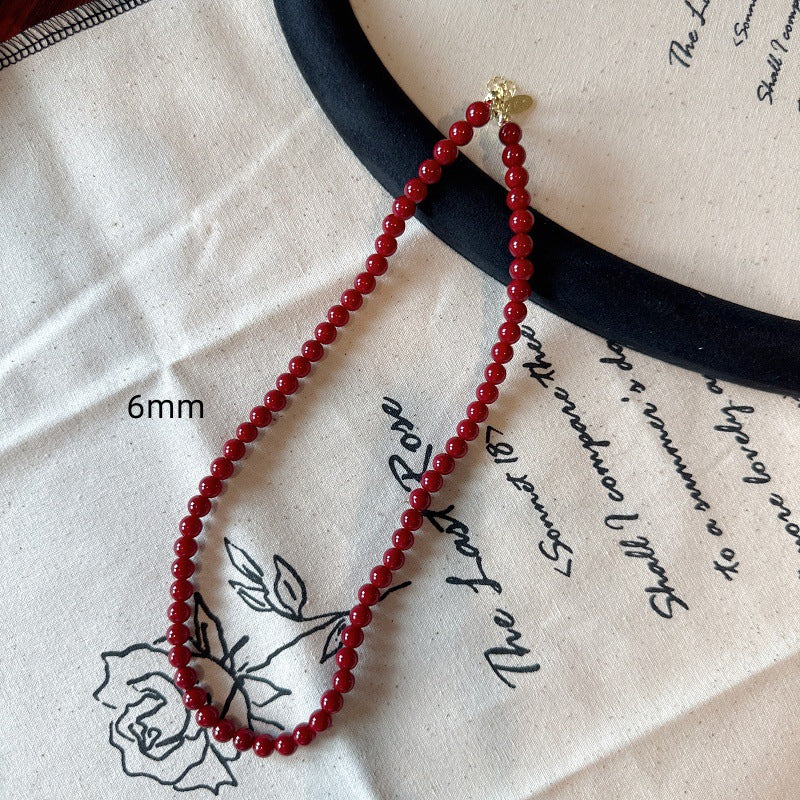 Angora Red Beaded Original Life White Necklaces