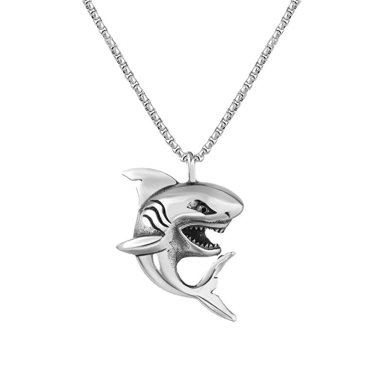 Men's Trendy Unique Little Shark Stainless Steel Necklaces