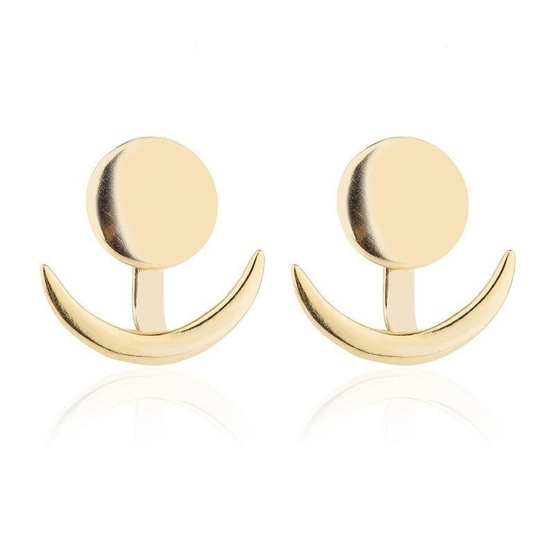 Women's Fashion Crescent Cute Earmuffs Sun Moon Earrings