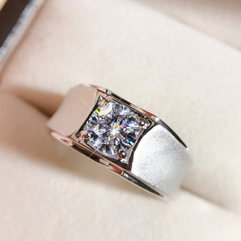 Men's Source Moissanite Open Mouth Man's Domineering Opening Adjustable Ring
