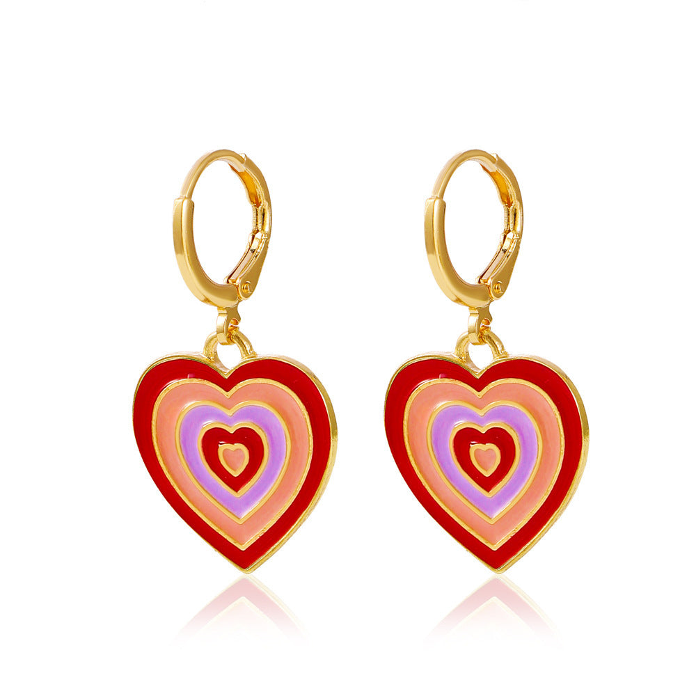 Women's Colorful Oil Shaped Fashion Temperamental Minority Design Geometric Earrings