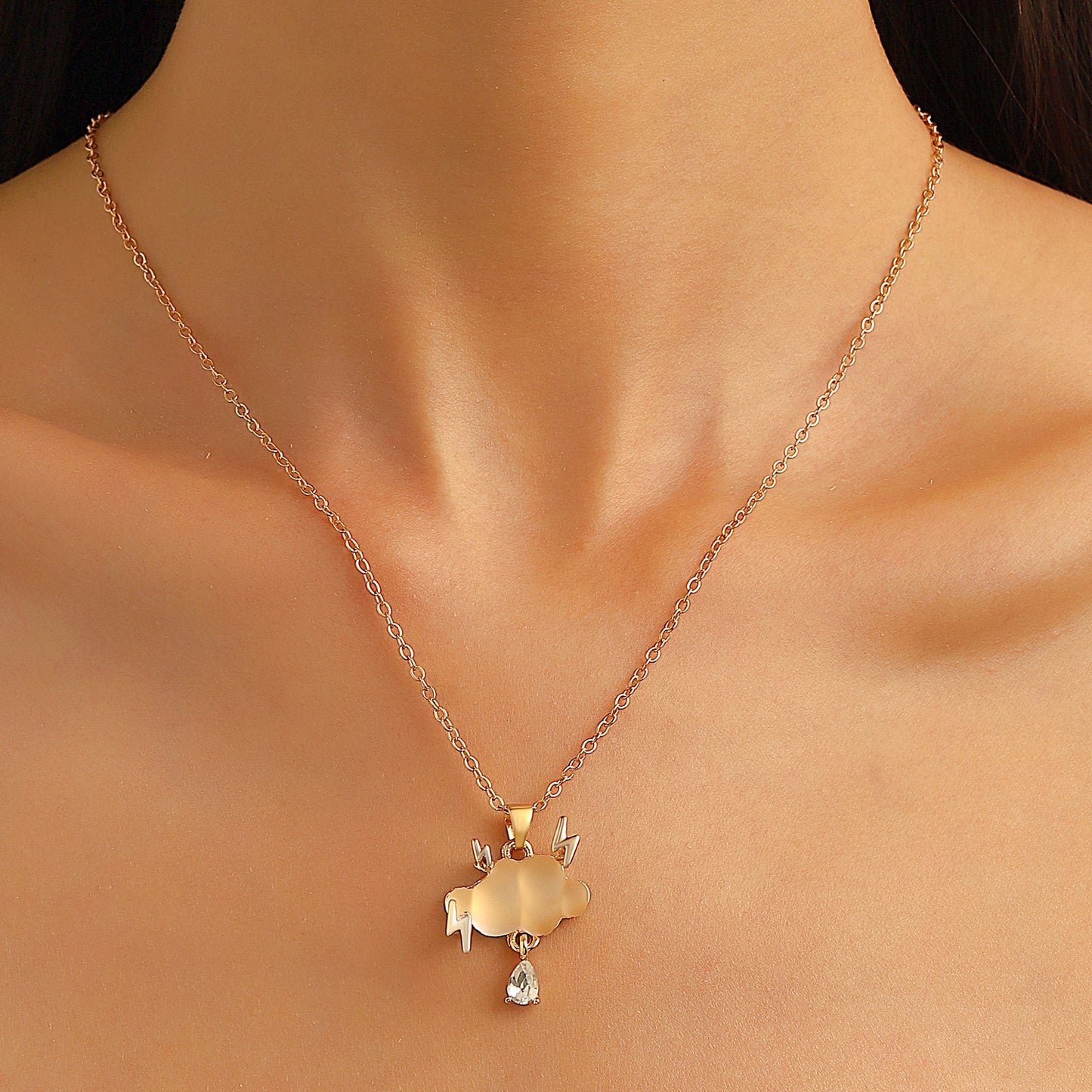 Simple Temperament Cute Cloud Raindrop Female Personality Color Rings