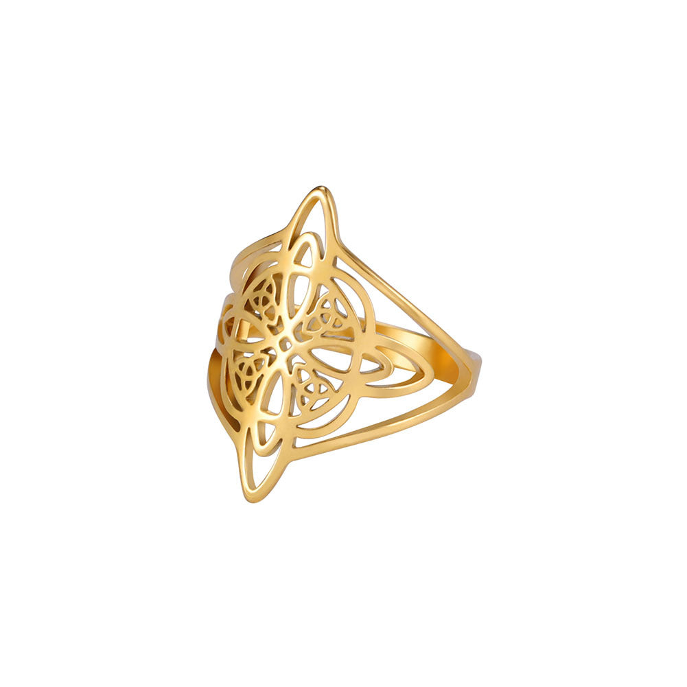 Women's & Men's Fashion Versatile Witch Knot Celtic Triangle Border Rings