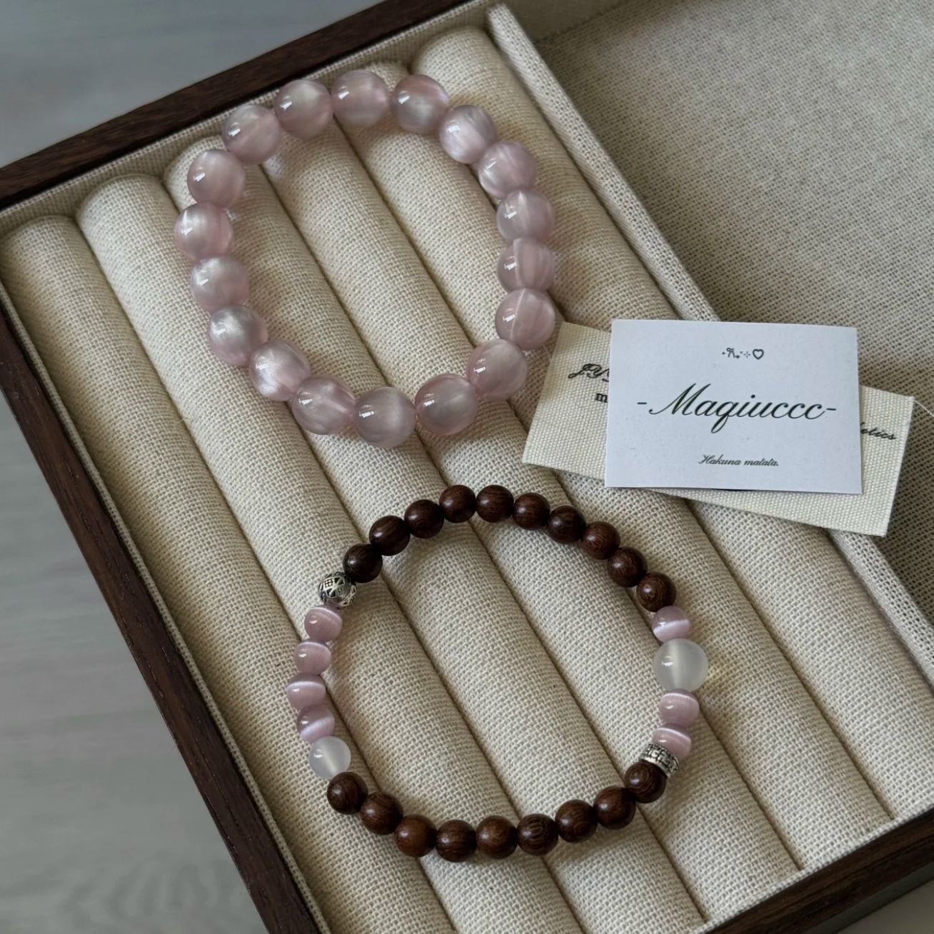 Niche Cold Door Pink Crystal Cat's Bracelet
