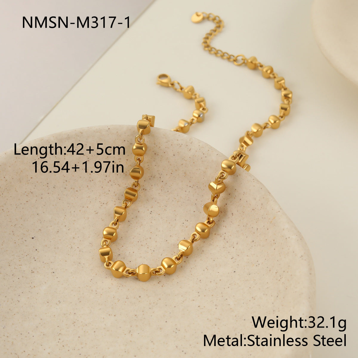 Women's Stainless Steel Minimalist Geometric Square Beaded Bracelets