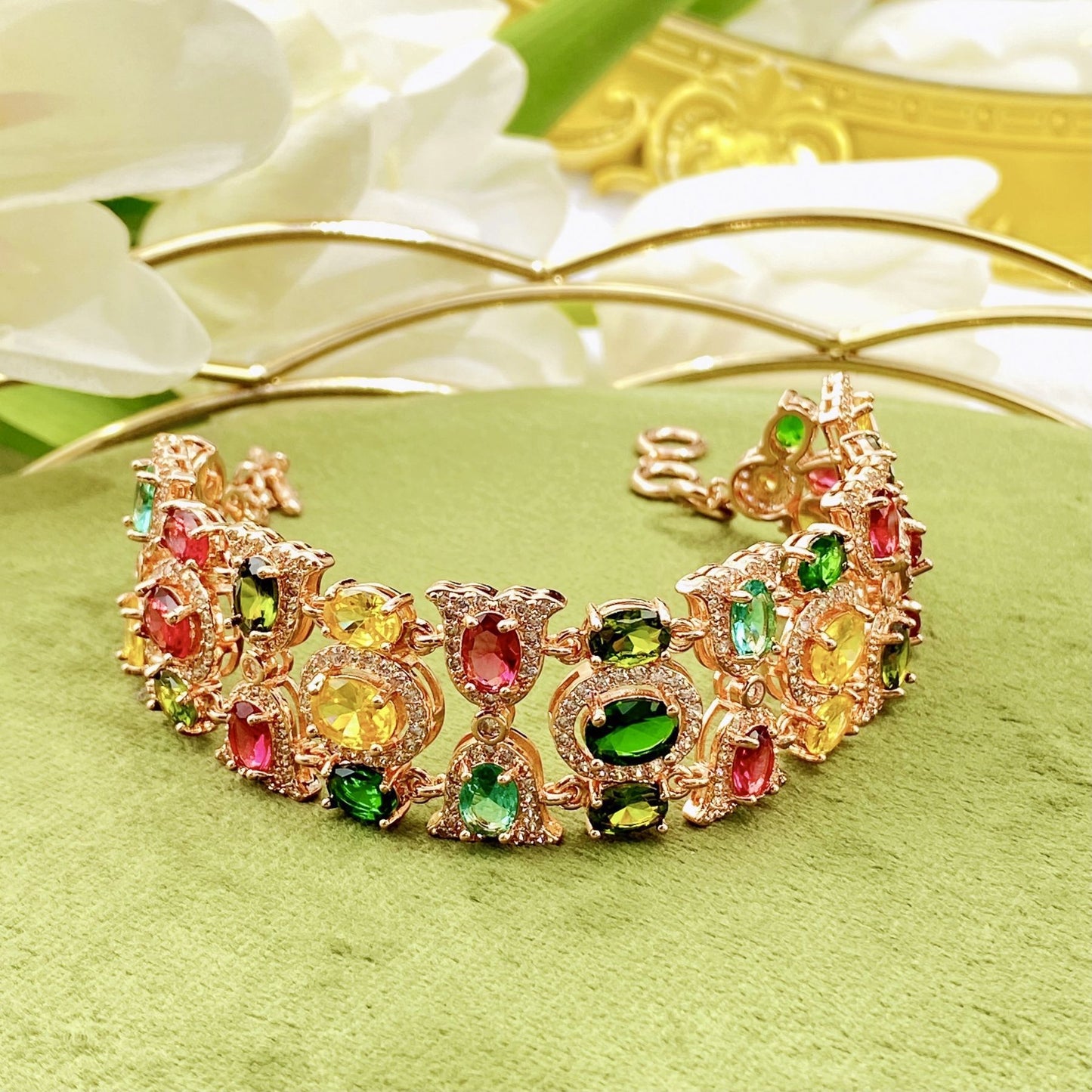 Imitation Natural Tourmaline Diamond Candy Color Jewelry Set