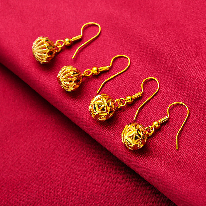 Women's Beads Brass Gold Plated Vintage Bridal Earrings