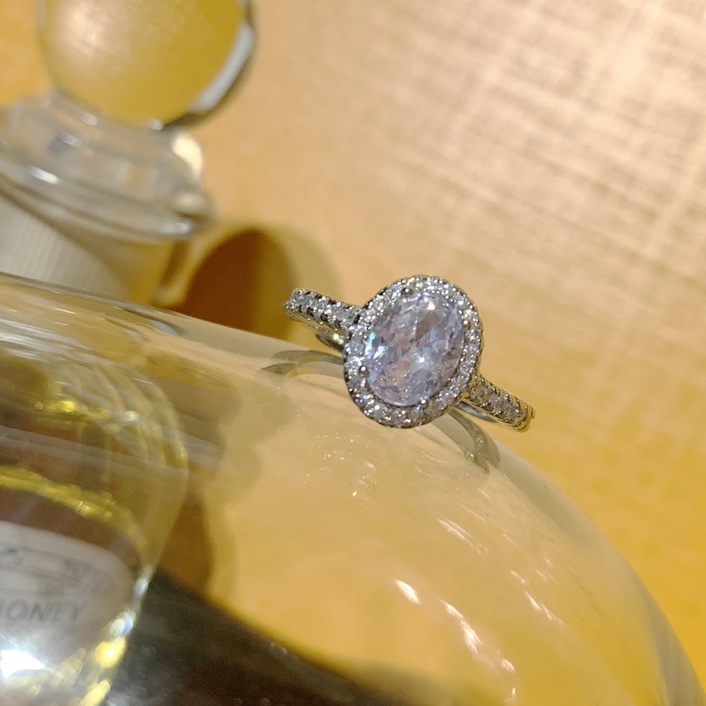 Women's Wedding Oval Imitation Chic Fashion Big Diamond Rings