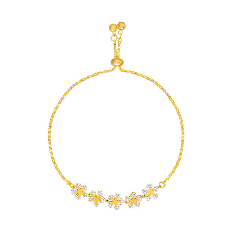 Women's Five Small Flower Five-pointed Star Pull Bracelet