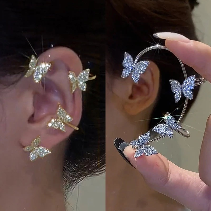 Sier Plated Ear Clips Without Piercing Rings