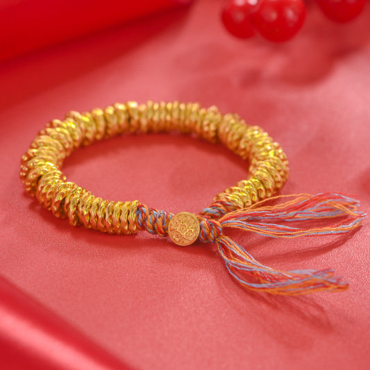 Women's & Men's Alluvial Gold Winding Hammer Gold-plated Shop Waist Wrapping Bracelets