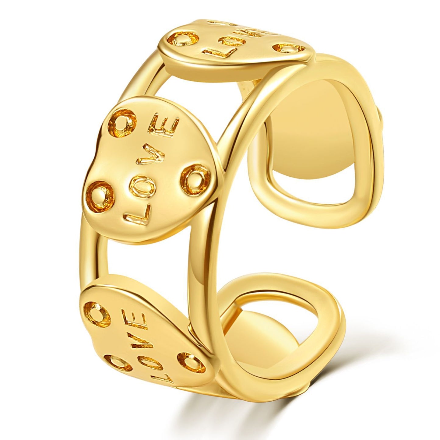 Open Letter Smiley Cross Love Surrounding Bamboo Joint Rings