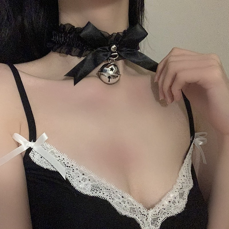 Lace Little Bell Shape Female Neckband Sexy Cat Ear Halter Necklaces