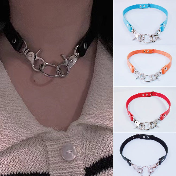 Fashion Simple Leather Buckle Punk Sexy Rings