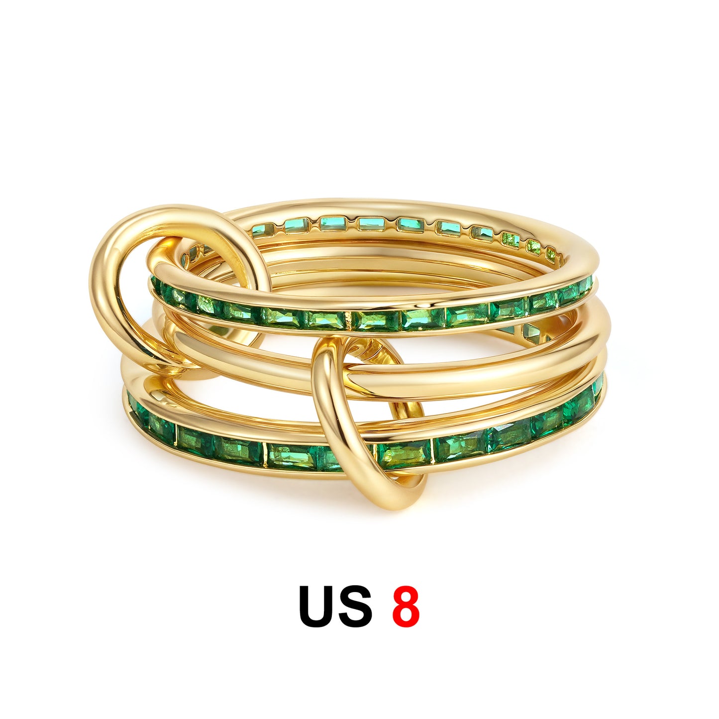 Gold Color Matching Zircon Versatile Creative Rings