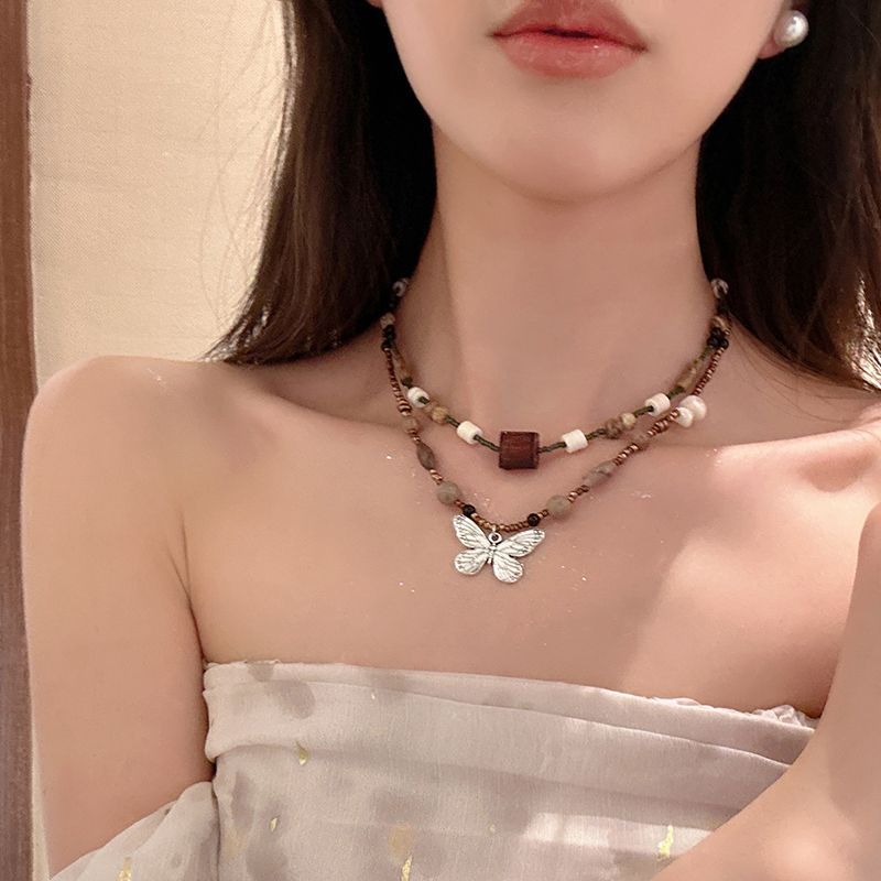 Women's Beaded Butterfly For Light Luxury Minority Design Sense Inner Zen Necklaces