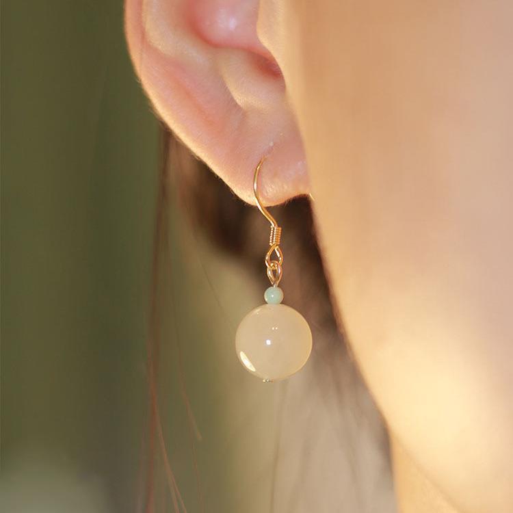 Women's Jade Small Versatile Design High-grade Sense Ear Hook