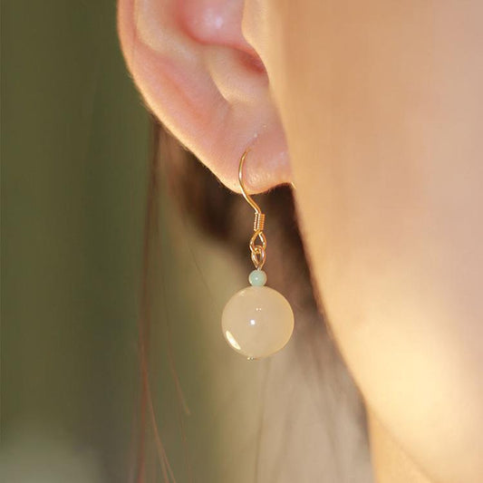 Women's Jade Small Versatile Design High-grade Sense Ear Hook