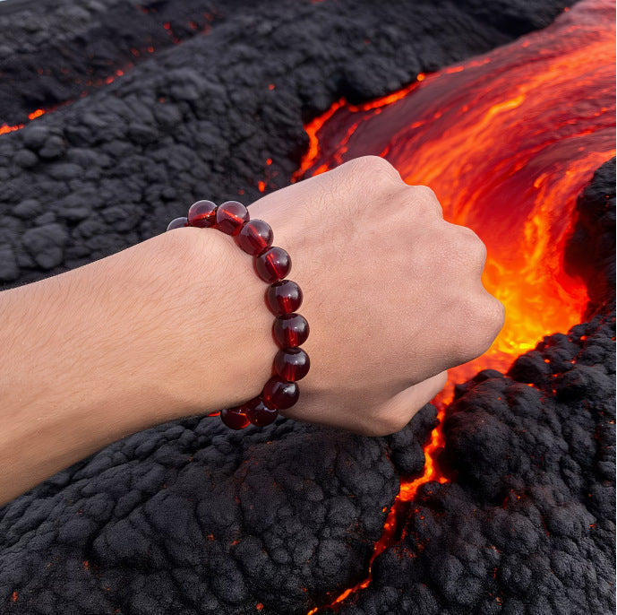 Garnet Simple Couple Gilt Small Gift Lucky Beads National Bracelet