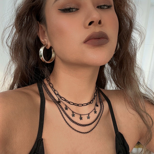 Women's Simple Opening Peach Heart Chain Sweet Cool Dark Necklaces