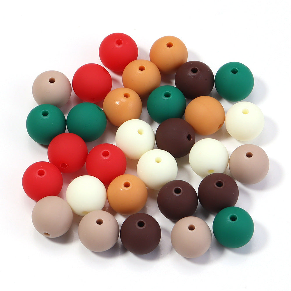 Creative Rubber Round Beads Effect Paint Jewelry Accessories