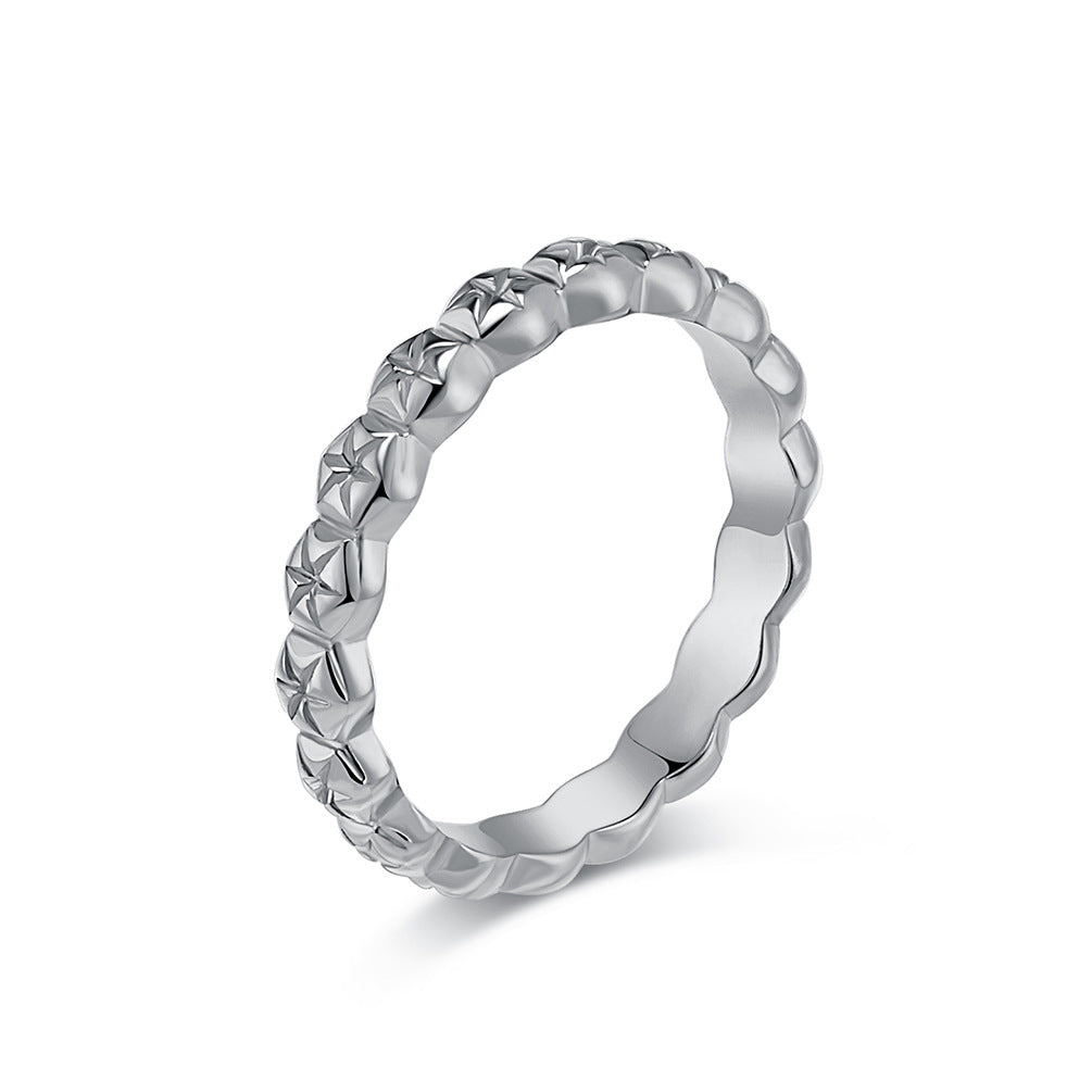 Simple Light Luxury Gold Stainless Steel Female Fashion Commuter Wear Rings