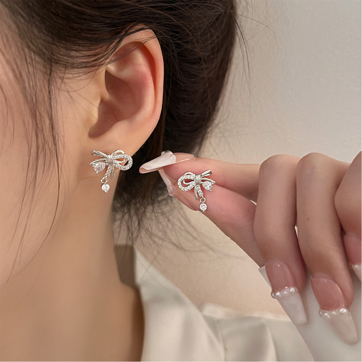 Smart Knot Series Female Sweet Bow Earrings